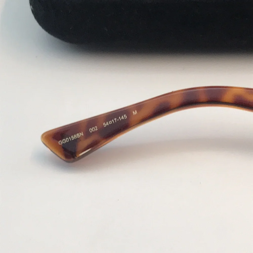 Authentic New Gucci GG0158S 002 Sunglasses – Tortoise & Green
